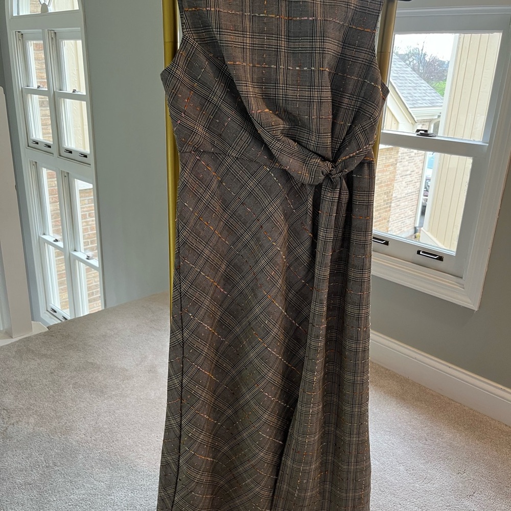 Elegant Plaid Sleeveless Dress